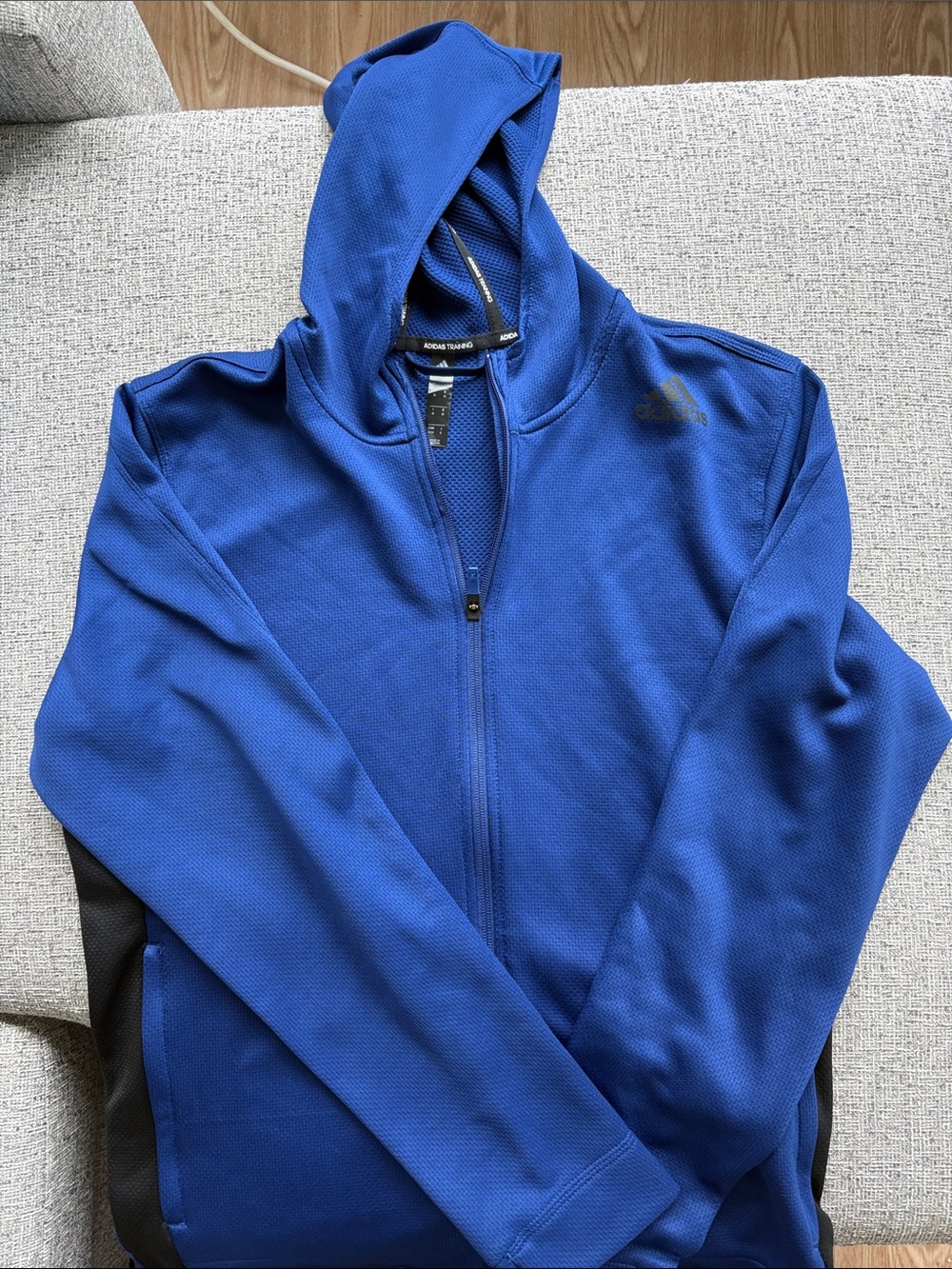 adidas Men's Royal Blue Full-Zip Hoodie Sweater